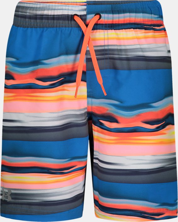 Little Boys' UA Serenity Stripe Swim Volley Shorts, Blue, pdpMainDesktop image number 0